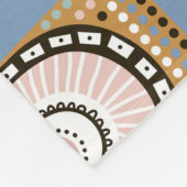 ラマ、サボテン、手描き要素パターン。 フリースブランケット (角)