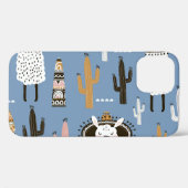 ラマ、サボテン、手描き要素パターン。 Case-Mate iPhoneケース (裏面 (横))