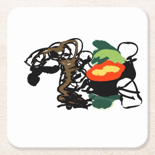 ラマ・ジョイ スクエアペーパーコースター (正面)