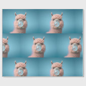 ラマ・バブルガムおもしろい ラッピングペーパー (フラット)