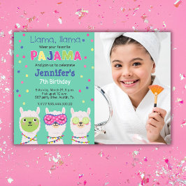 ラマ・パジャマパーティー，お泊り券，写真 招待状