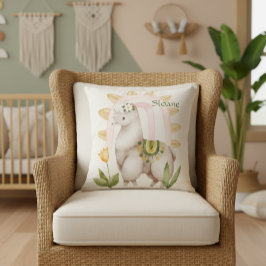 ラマ，パーソナライズされたベビーアニマル，ボホ，虹 クッション