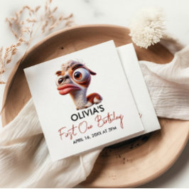 ラマ・フィエスおもしろいタ・カリカチュア1歳 スタンダードカクテルナプキン