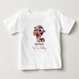 ラマ・フィエスおもしろいタ・カリカチュア1歳 ベビーTシャツ
