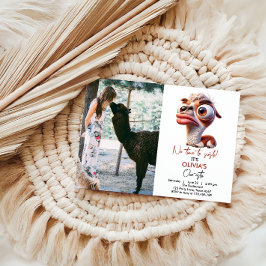 ラマ・フィエスおもしろいタ・カリカチュア1歳 招待状