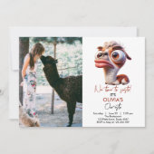 ラマ・フィエスおもしろいタ・カリカチュア1歳 招待状 (正面)