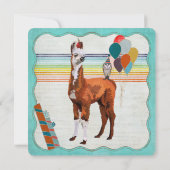 ラマ&フェザー誕生日招待状 招待状 (裏面)