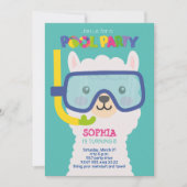 ラマ プールパーティー ご招待 招待状 (正面)