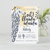 ラマ・ママ&ストライプ – ベビー男女兼用シャワー 招待状 (スタンド正面)