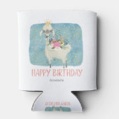 ラマ ラブ ウォーターカラー かわいい おもしろい 誕生日パーティー  缶クーラー (裏面)