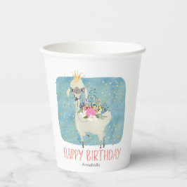 ラマ ラブ ウォーターカラー かわいい たのしい 愛らしい 誕生日 紙コップ
