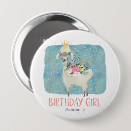 ラマ ラブ ウォーターカラー かわいい 誕生日 パーティー 女子 缶バッジ