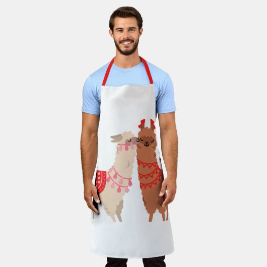 ラマ・ラブ エプロン (着用した状態)