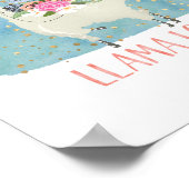 ラマ ラブ クラウン 水彩 かわいい キュート ポスター (角)