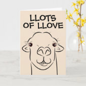 ラマ ラブ バースデー カード (黄色い花)