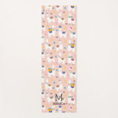 ラマ・ラマ可愛いラマ柄オンピンク ヨガマット (正面)