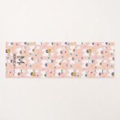 ラマ・ラマ可愛いラマ柄オンピンク ヨガマット (正面(横))