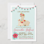 ラマ ラマ ベイビー ラマ ベイビー シャワー 招待状 (正面)