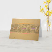 ラマ・ラマ・ラマのモチーフの折り畳みカード – 内空白の部 カード (黄色い花)