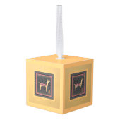 ラマ・ラマ・ラマ・ラマ！お洒落 キューブオーナメント (裏面アングル)