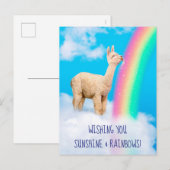 ラマ・リッキング・レインボー インビテーションポストカード (正面/裏面)