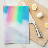 ラマ・リッキング・レインボー キッチンタオル (四つ折り)