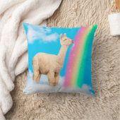 ラマ·リッキング·レインボー クッション (ブランケット)