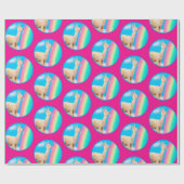 ラマ·リッキング·レインボー ラッピングペーパー (フラット)