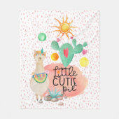 ラマ·リトル·かわいこちゃん·パイに愛らしい水彩画 フリースブランケット (正面)