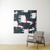 ラマ, 手描きの背景。カラフルなシームレスパターン動物, 雪。装飾的なかわいい壁紙。重なり合う背景ヴ タペストリー (インサイチュ(横))