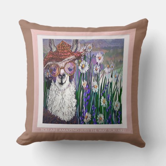 ラマ，着替えて無料 クッション (正面)