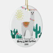 ラマCHristmasおもしろいオーナメント セラミックオーナメント (右)