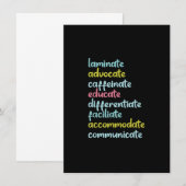 ラミネート擁護者 カフェイン摂取 教育する 招待状 (正面/裏面)