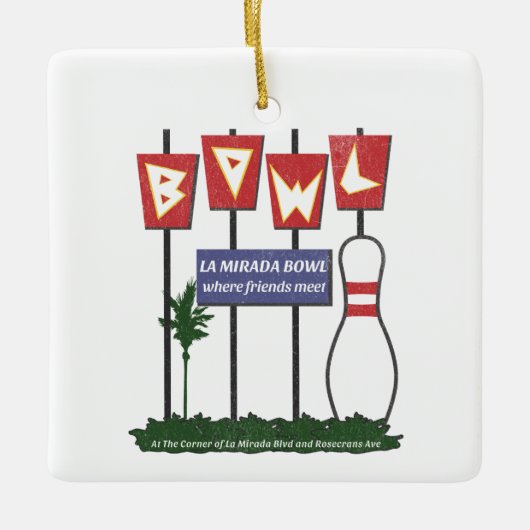 ラミラダボウルヴィンテージ動揺してレトロ セラミックオーナメント (正面)