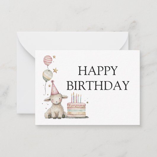 ラムお洒落誕生祝い誕生日 ノートカード (正面)