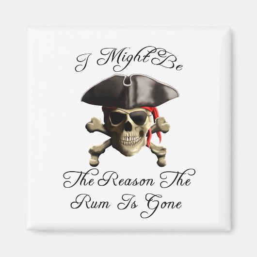 ラムが海賊になった理由スカル マグネット (正面)