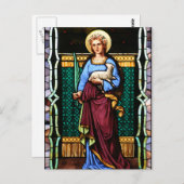 ラムとヤシの葉を持つローマの聖アグネス ポストカード (正面/裏面)