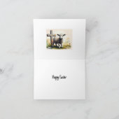 ラムと木製クロスイースター カード (内部)