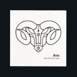 ラムのトリンケパーソナライズされたット スタンダードカクテルナプキン<br><div class="desc">次の祝〔占星術の〕十二宮図をテーマにした誕生日パーティーでは、金ゴールドとブラックのAries theモダン Ramを。 牡羊星占い〔占星術の〕十二宮図星印占星術ブラックと金ゴールド様式化されたラムと〔占星術の〕十二宮図星印の名前を黒いフォントにスタイリッシュ。誕生日ユニークパーティーをテーマにしたテーブルのアイテムは、誰かの誕生日のための記念の祭りの火のサインの下祝- 3月21日から4月19日。</div>