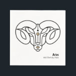 ラムのトリンケパーソナライズされたット スタンダードカクテルナプキン<br><div class="desc">次の祝〔占星術の〕十二宮図をテーマにした誕生日パーティーでは、金ゴールドとブラックのAries theモダン Ramを。 牡羊星占い〔占星術の〕十二宮図星印占星術ブラックと金ゴールド様式化されたラムと〔占星術の〕十二宮図星印の名前を黒いフォントにスタイリッシュ。誕生日ユニークパーティーをテーマにしたテーブルのアイテムは、誰かの誕生日のための記念の祭りの火のサインの下祝- 3月21日から4月19日。</div>