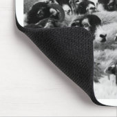 ラムのロード羊の黒と白 マウスパッド (コーナー)