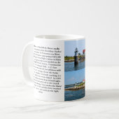 ラムの島の灯台、Boothbay港のメインのマグ コーヒーマグカップ (正面左)