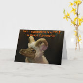 ラムの衣装のハロウィーンカードのアリゲーター カード (黄色い花)