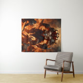 ラムの頭を持つモンスター戦士2 タペストリー (インサイチュ(横))