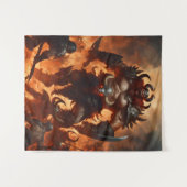 ラムの頭を持つモンスター戦士2 タペストリー (正面(横))