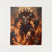 ラムの頭を持つモンスター戦士2 タペストリー (正面)