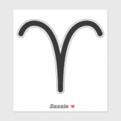 ラムの黒いシンボル占星術のの消火サインを表示 シール (シート)