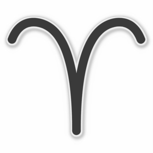 ラムの黒いシンボル占星術のの消火サインを表示 シール (正面)