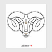 ラムの黒いシンボル占星術のの火のサイン シール (シート)