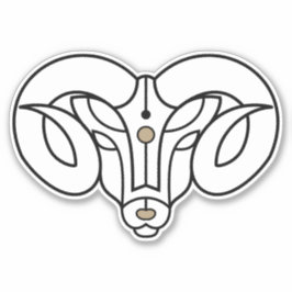 ラムの黒いシンボル占星術のの火のサイン シール